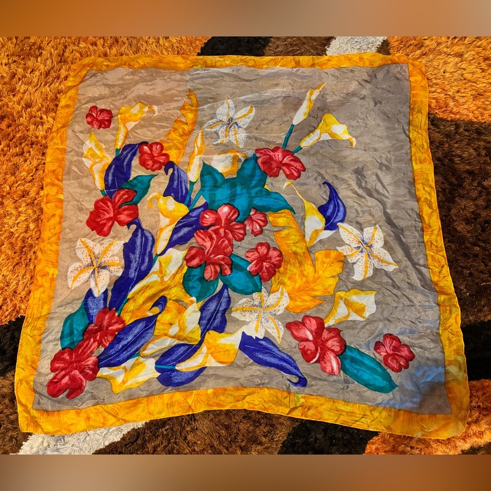 Vintage, Floral, Fashion Scarf